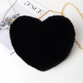 Love Heart Plush Chain Shoulder Bag for Women – Valentine Party Bag