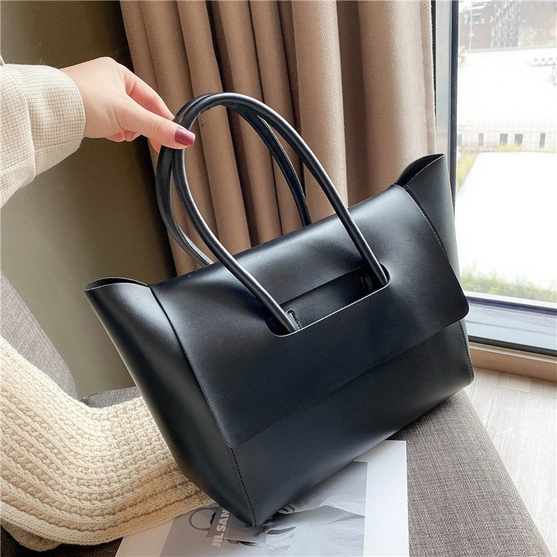 Fashion Women Large Capacity Shoulder Bag – Retro Tote Handbag Solid Color